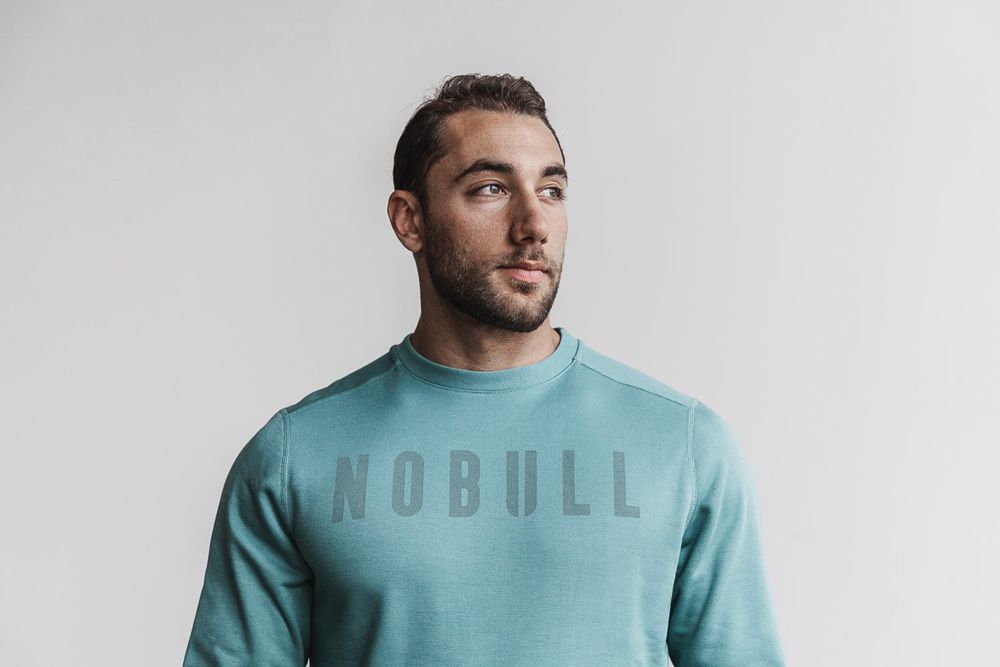 NOBULL Crew Sweatshirts Erkek - Mavi - Turkiye (ZET-823657)